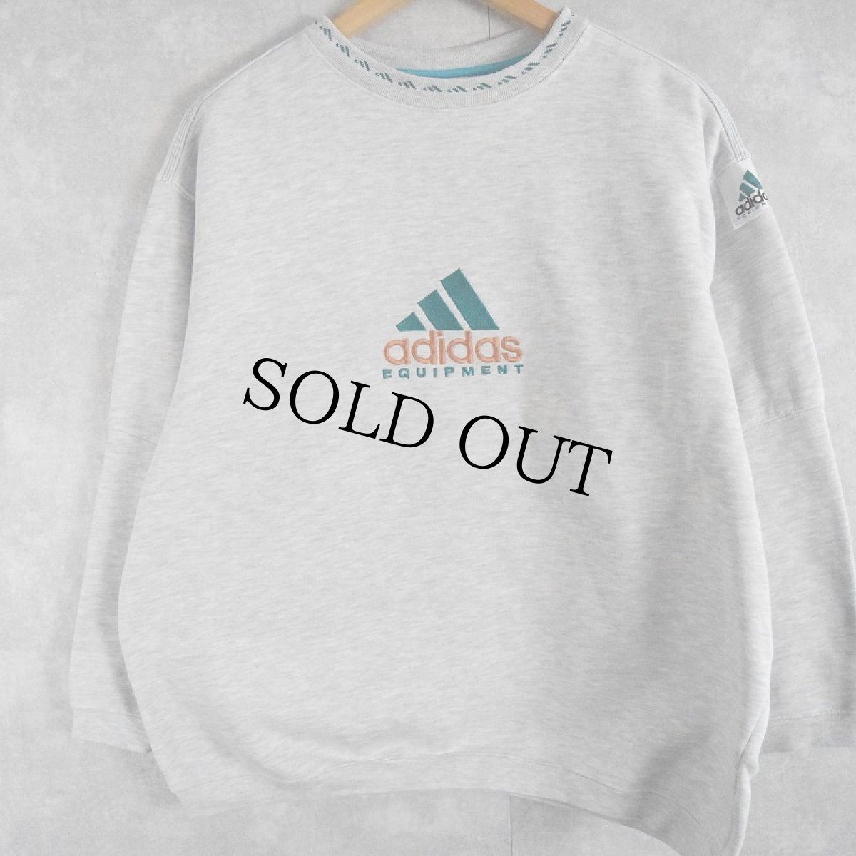 画像2: 90's adidas EQUIPMENT ロゴ刺繍スウェット L (2)