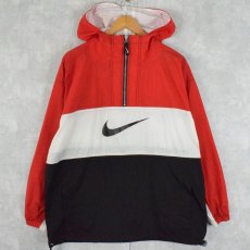 画像1: 90's〜 NIKE 切り替えデザイン ナイロンアノラックパーカー XL (1)