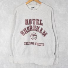 画像1: 90's Lee REVERSE WEAVE TYPE USA製 "HOTEL SHOREHAM" プリントスウェット XL (1)