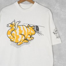 画像1: 90's 猫＆ネズミ ファニーイラストTシャツ  (1)