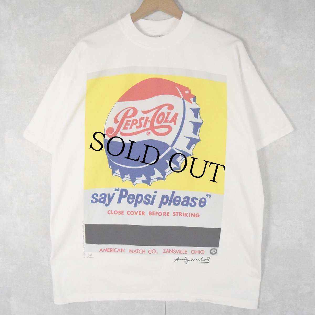 画像1: 90's Andy Warhol ''PEPSI-COLA'' アートTシャツ XL (1)