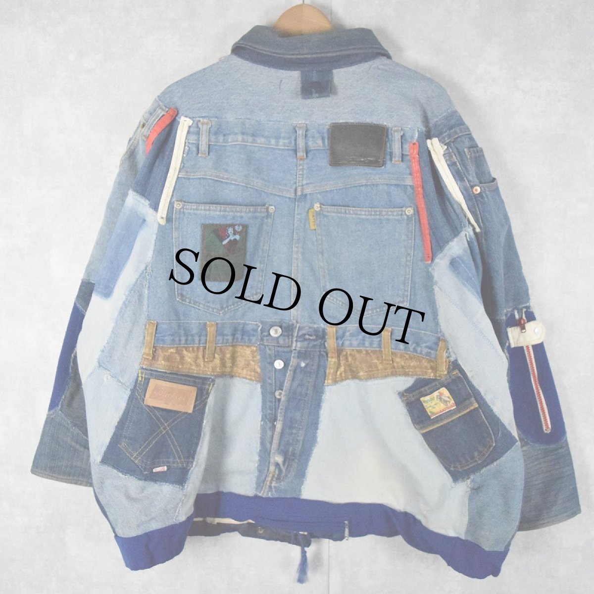 画像2: パッチワークリメイク デニムジャケット (2)