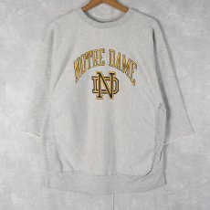 画像1: 80's Champion REVERSE WEAVE USA製 トリコタグ "NOTRE DAME" カットオフスウェット XL (1)