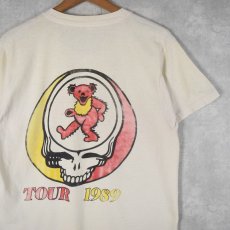 画像1: 80's GRATEFUL DEAD USA製 "SKULL×DANCING BEARS 1989" ロックバンドプリントTシャツ L (1)