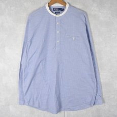 画像1: POLO Ralph Lauren "SLATER" ストライプ柄 バンドカラーシャツ L (1)