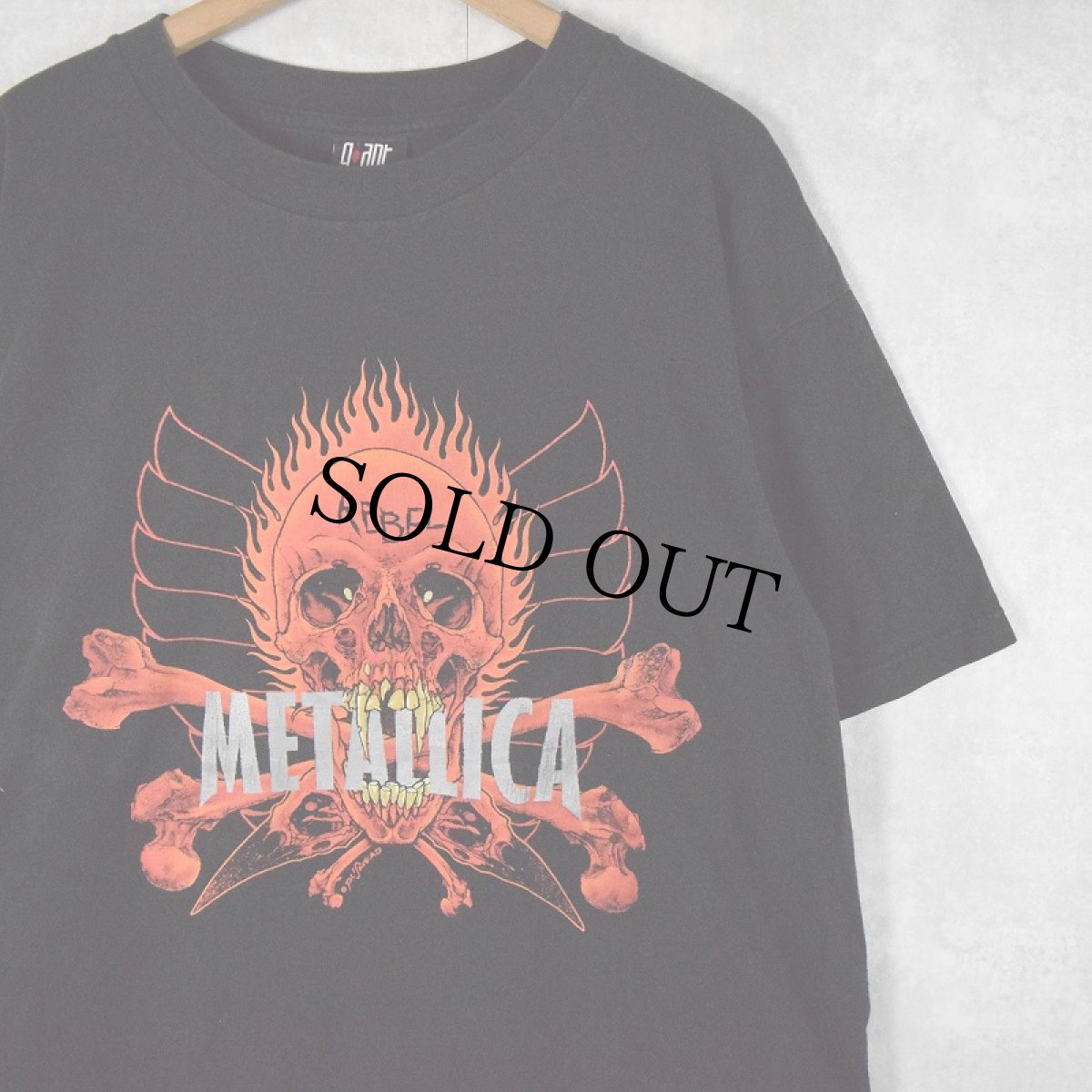 画像1: 【お客様お支払処理中】90's METALLICA pushead "REBEL" ヘヴィメタルバンドプリントTシャツ BLACK XL (1)