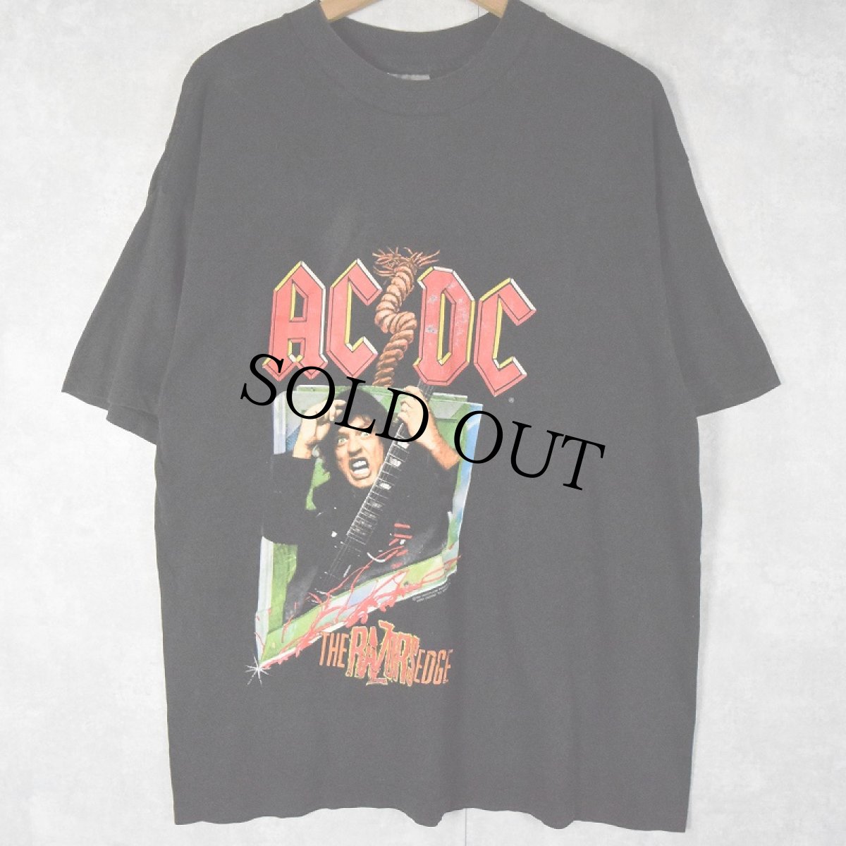 画像1: 90's AC/DC USA製 "The Razors Edge" ロックバンドプリントTシャツ BLACK XL (1)