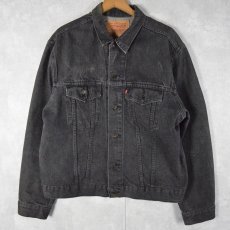 画像1: 90's Levi's 75505 ブラックデニムジャケット SIZE46 (1)