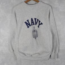 画像1: 90's MVP USA製 REVERE WEAVE TYPE "NAVY" プリントスウェット SMALL (1)