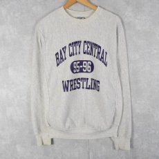 画像1: 90's REVERSE WEAVE TYPE USA製 "BAY CITY CENTRAL WRESTLING" プリントスウェット L (1)