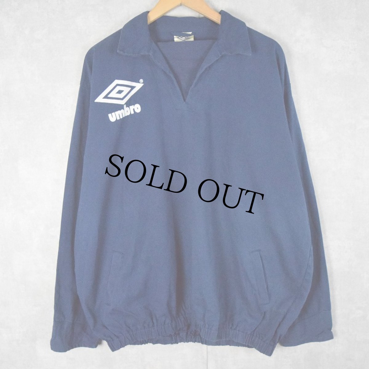 画像1: 90's UMBRO スキッパーシャツ NAVY XL (1)