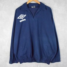 画像1: 90's UMBRO スキッパーシャツ NAVY XL (1)