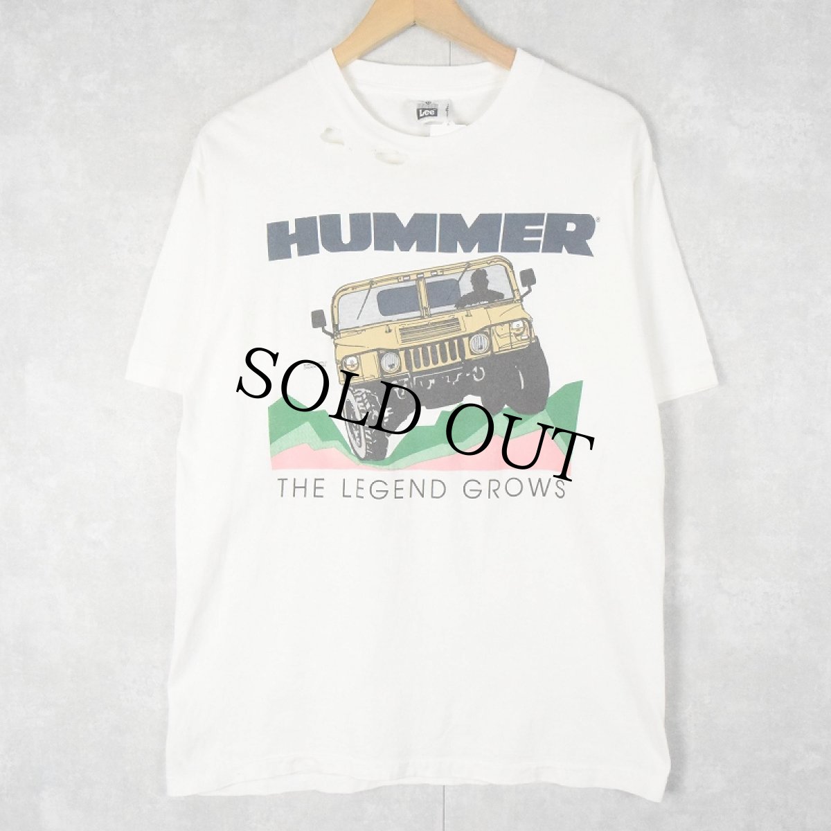 画像1: 90's HUMMER USA製 "THE LEGEND GROWS" 自動車プリントTシャツ M (1)