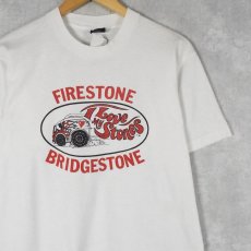 画像1: 80's BRIDGESTONE USA製 "FIRESTONE" プリントTシャツ L (1)