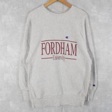 画像1: 90's Champion REVERSE WEAVE USA製 "FORDHAM UNIVERSITY" スウェット XL (1)