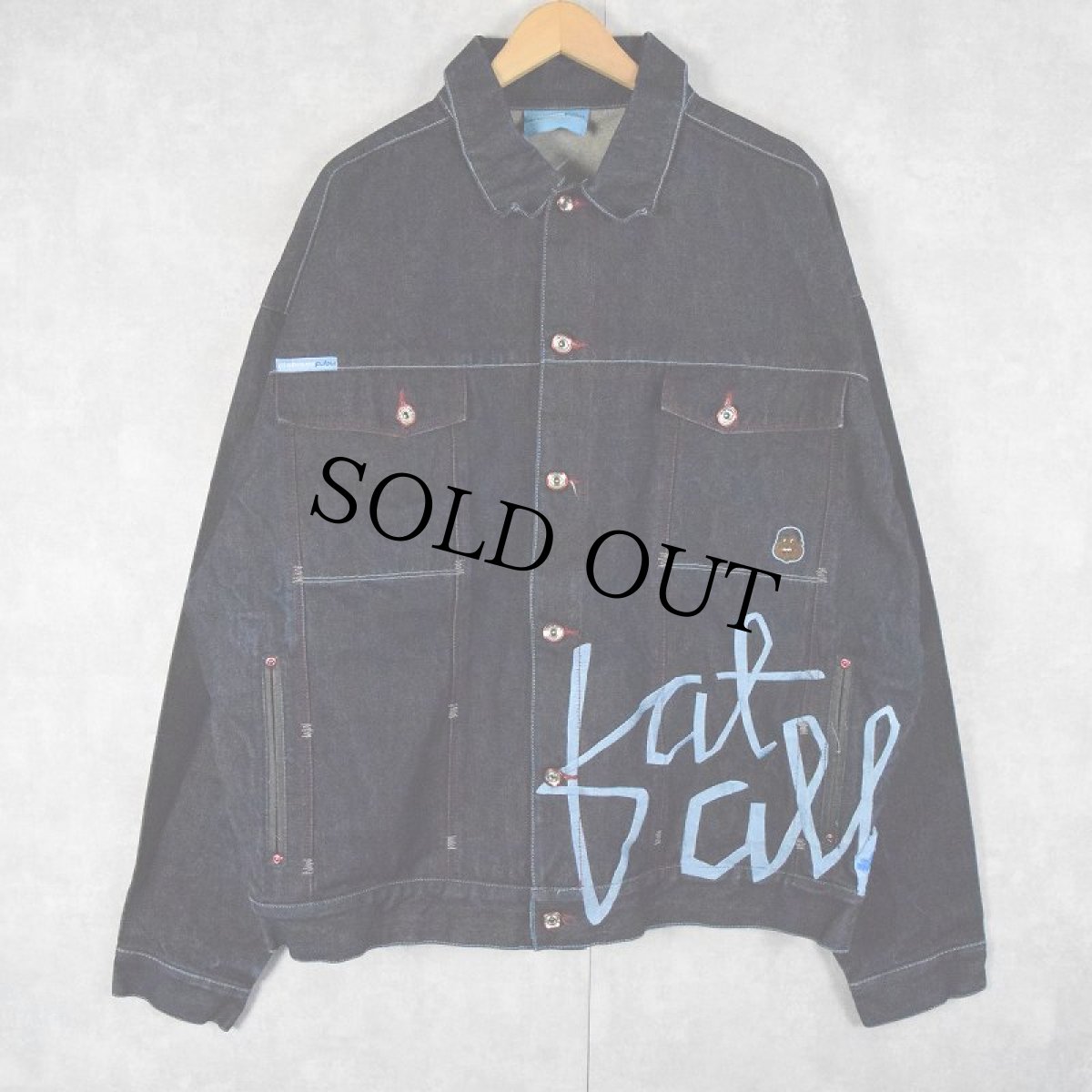 画像2: Platinum Fubu "Fat Albert" キャラクター刺繍 デニムジャケット 3X (2)