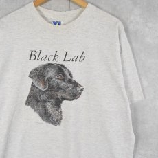 画像1: 90's "Black Lab" 犬プリントTシャツ XL (1)