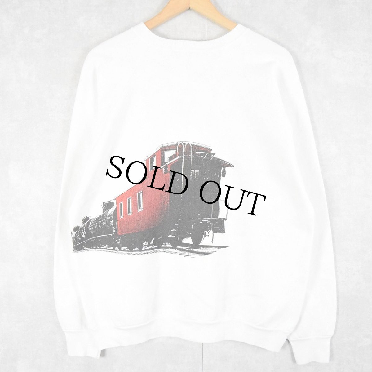 画像2: 90's RIVERTOWN TRADING CO. USA製 機関車プリントスウェット XL (2)