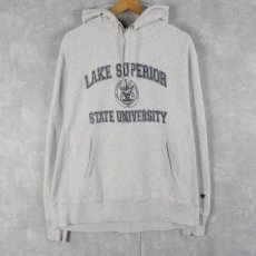 画像1: Champion REVERSE WEAVE "LAKE SUPERIOR STATE UNIVERSITY" スウェットフーディ LARGE (1)