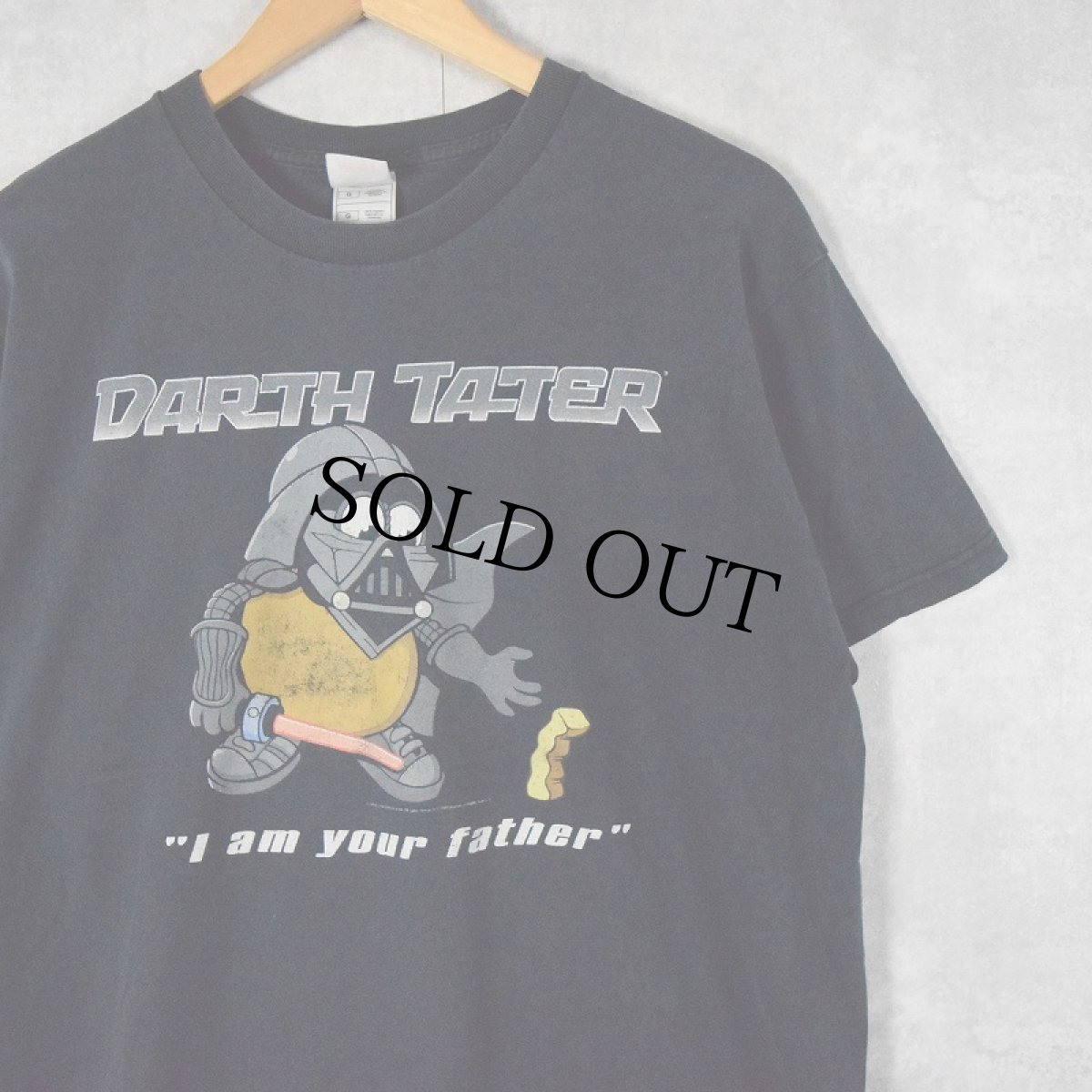 画像1: 2000's Mr. Potato Head "DARTH TATER" キャラクターパロディプリントTシャツ L (1)