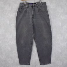 画像1: Levi's SILVER TAB "BAGGY" ブラックデニムパンツ W35 (1)