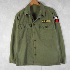 画像1: 60's U.S.ARMY パッチ付き ユーティリティシャツ 1st 初期 (1)