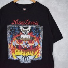 画像1: 90's AEROSMITH USA製 "Nine Lives" ロックバンド ツアーTシャツ BLACK XL (1)