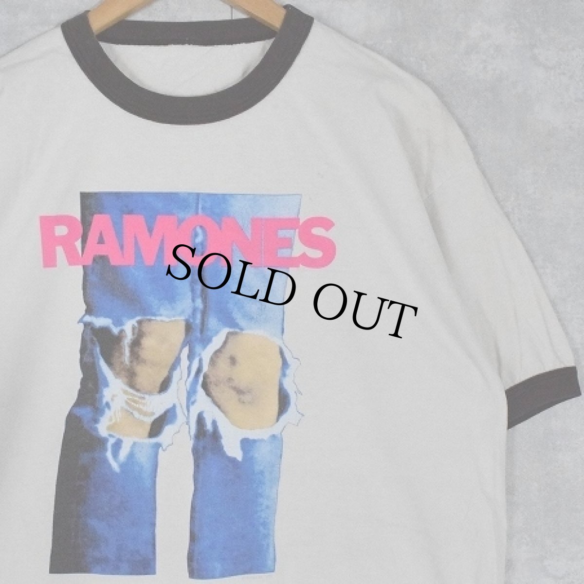 画像1: RAMONES パンクロックバンドプリントリンガーTシャツ (1)