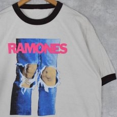 画像1: RAMONES パンクロックバンドプリントリンガーTシャツ (1)