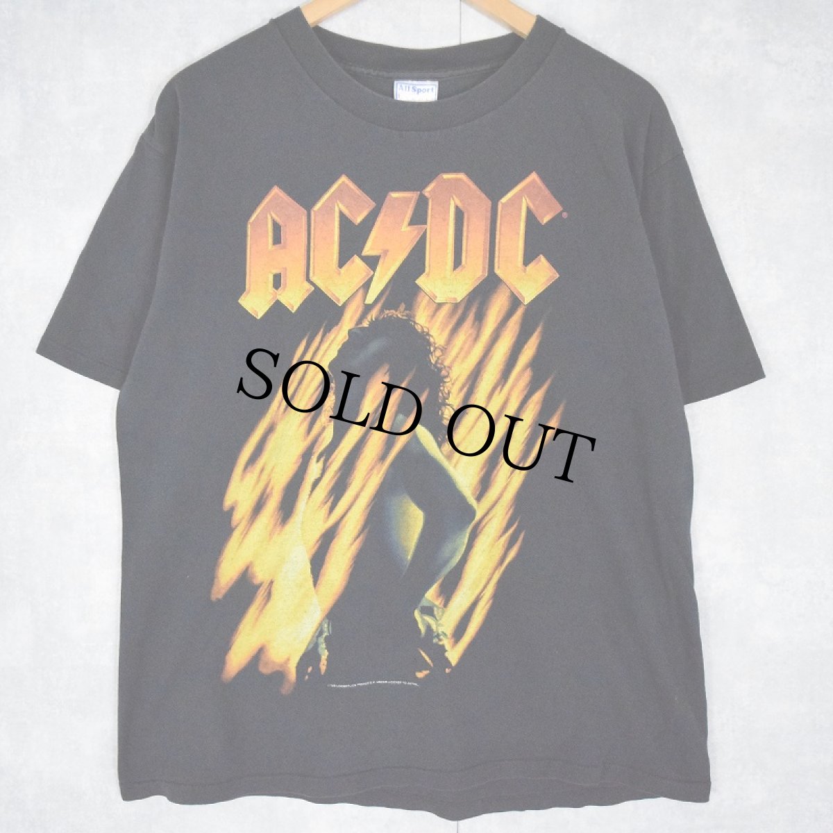 画像1: 90's AC/DC USA製 "BONFIRE" ロックバンドプリントTシャツ BLACK XL (1)