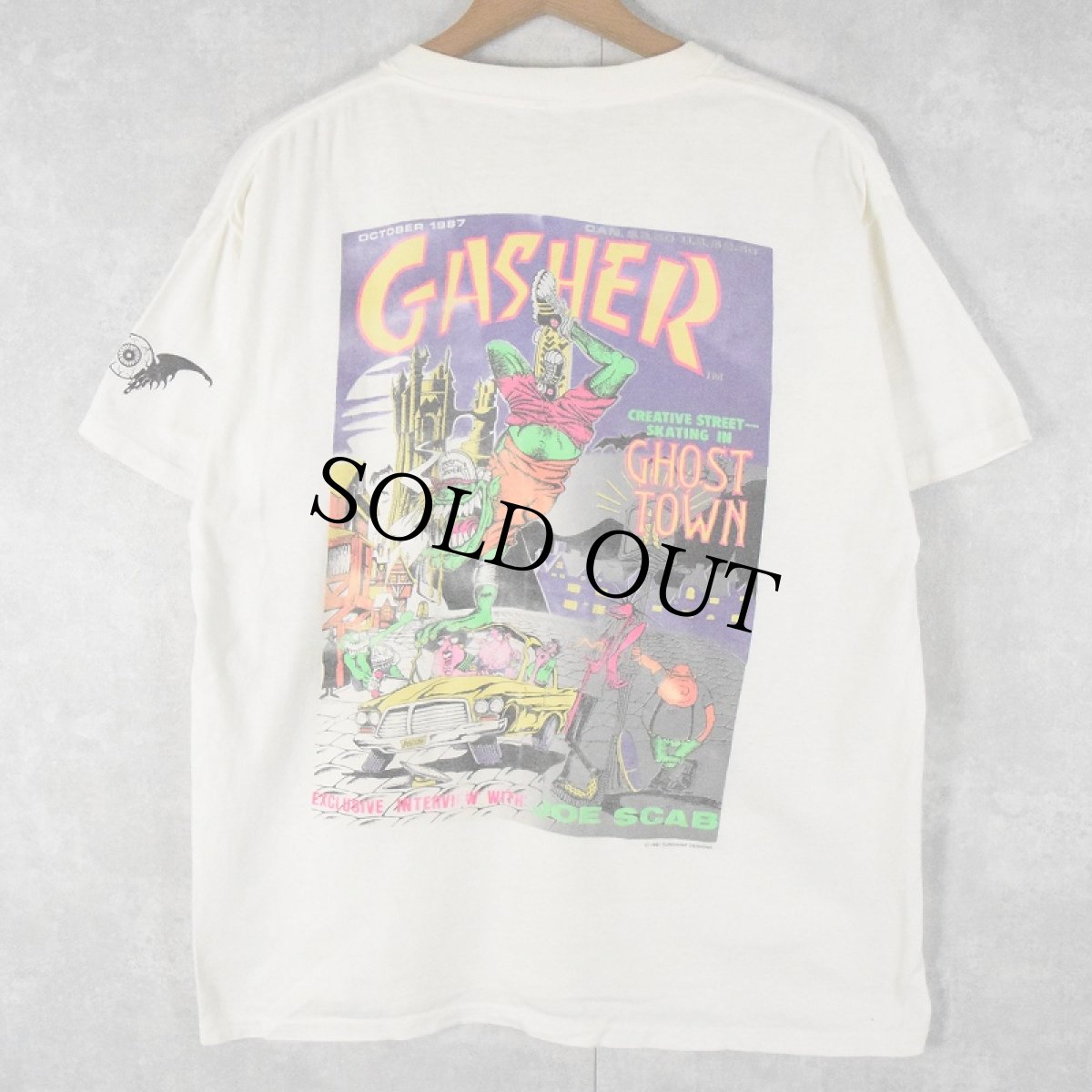 画像1: 80's MONSTER ISLAND USA製 "GASHER" イラストプリントTシャツ L (1)