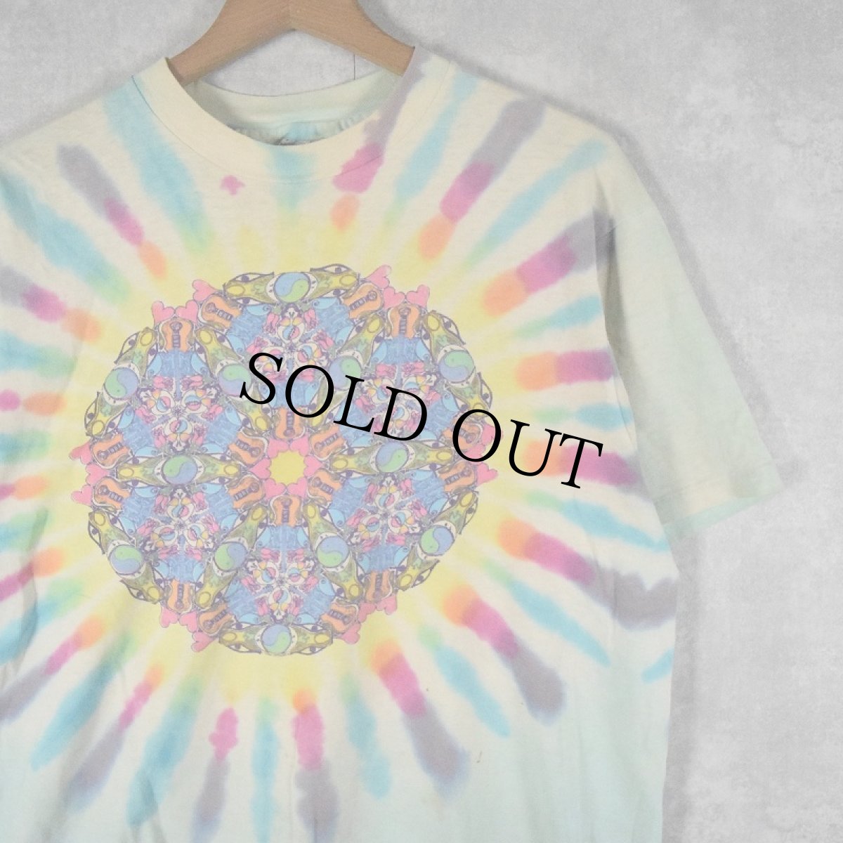画像1: 90's GRATEFUL DEAD USA製 タイダイ ロックバンドTシャツ L (1)