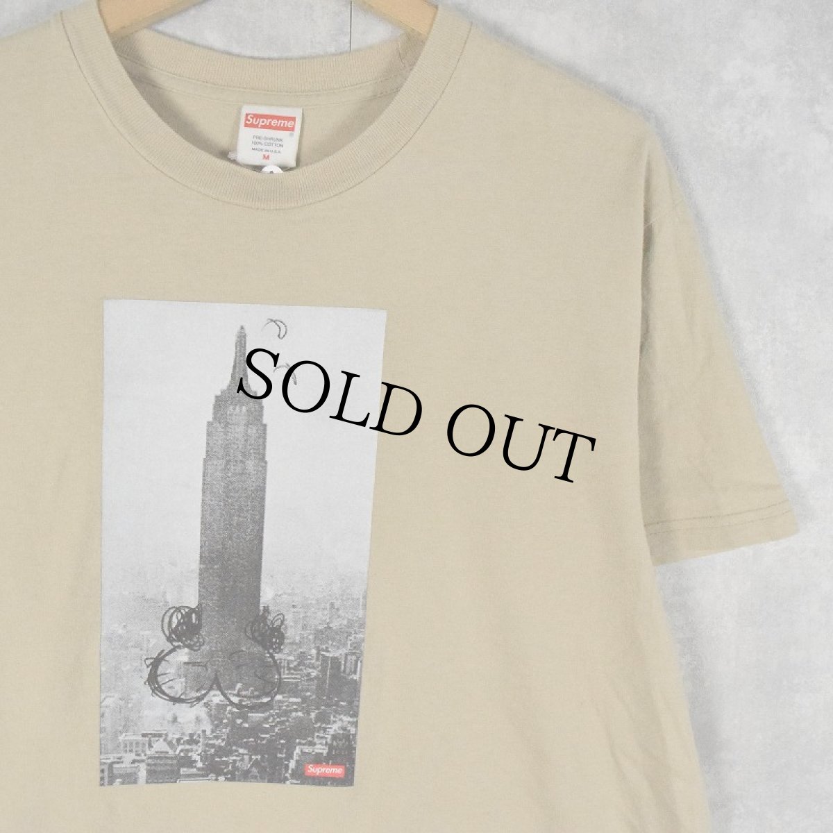 画像1: 00's Supreme × Mike Kelley "The Empire State Building" USA製 プリントTシャツ M (1)