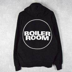 画像1: BOILER ROOM ロゴプリント スウェットフーディー L (1)