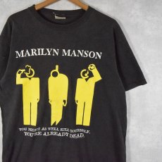 画像1: 90's MARILYN MANSON USA製 "YOU'RE ALREADY DEAD" ロックバンドプリントTシャツ BLACK L (1)