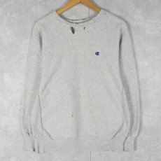 画像1: 90's Champion REVERSE WEAVE USA製 ロゴ刺繍スウェット L (1)