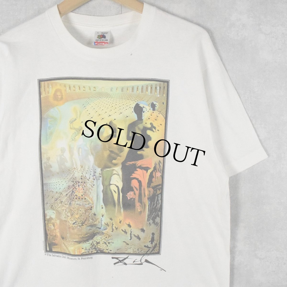 画像1: 90's SALVADOR DALI USA製 "幻覚剤的闘牛士" アートプリントTシャツ L (1)