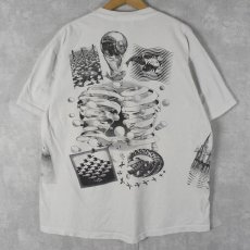 画像2: 90's M.C. Escher USA製 マルチプリントTシャツ XXL (2)