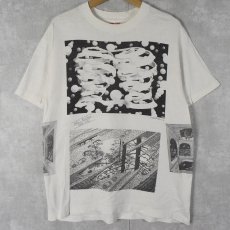 画像1: 90's M.C. Escher USA製 マルチプリントTシャツ L (1)