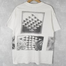 画像2: 90's M.C. Escher USA製 マルチプリントTシャツ L (2)