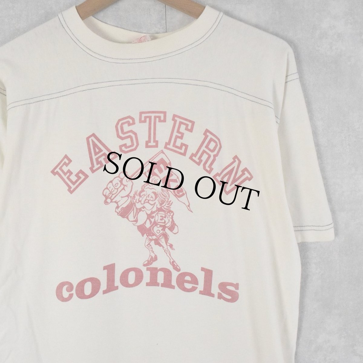 画像1: 70's H.WOLF & SONS "EASTERN colonels" イラストプリントTシャツ L (1)