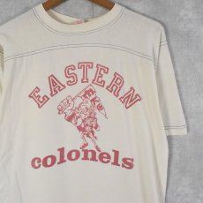 画像1: 70's H.WOLF & SONS "EASTERN colonels" イラストプリントTシャツ L (1)