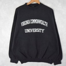 画像1: 90's MV SPORT USA製 "VIRGINIA COMMONWEALTH UNIVERSITY" プリントスウェット XL BLACK (1)