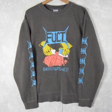 画像1: FUCT USA製 "BRAINWASHED" プリントスウェット L (1)