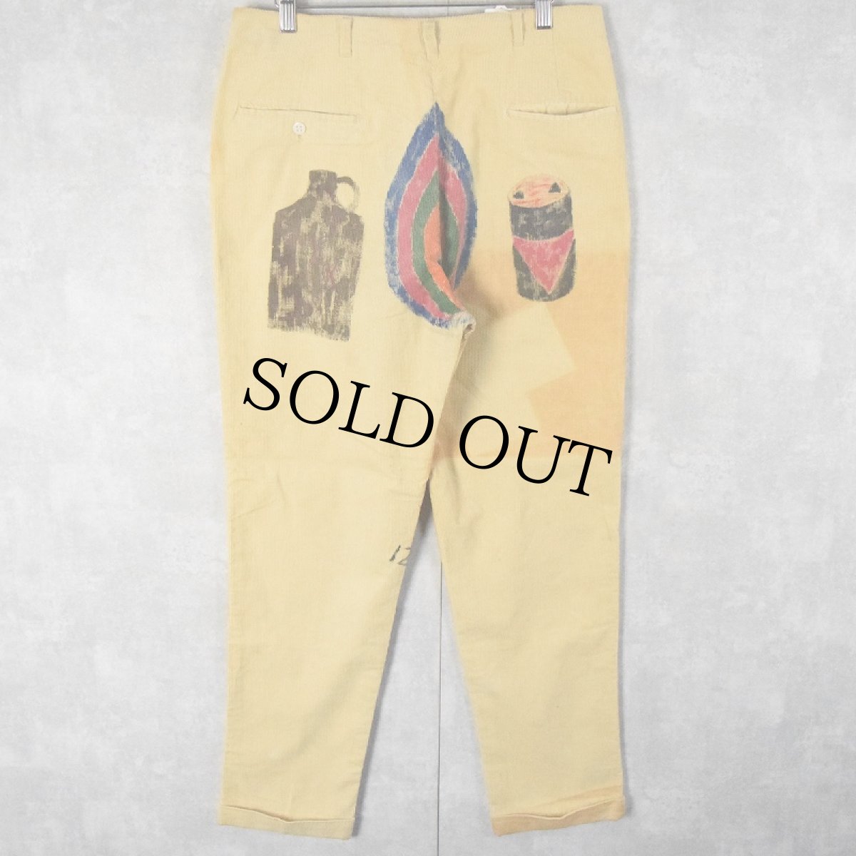 画像2: 60's ハンドペイント メモリアルコーデュロイパンツ W31 (2)