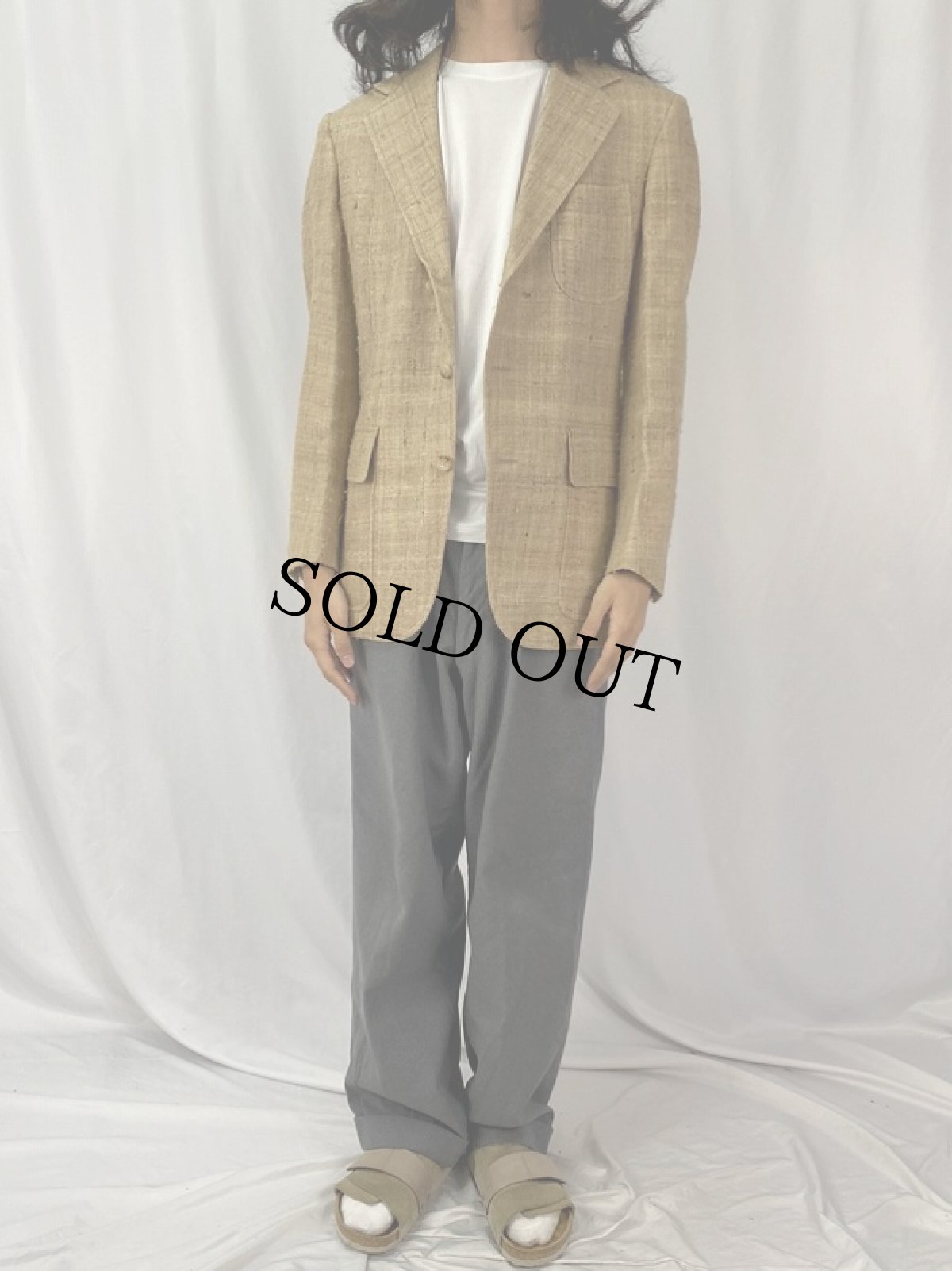 画像2: 90's POLO Ralph Lauren USA製 ジュート テーラードジャケット 39R (2)