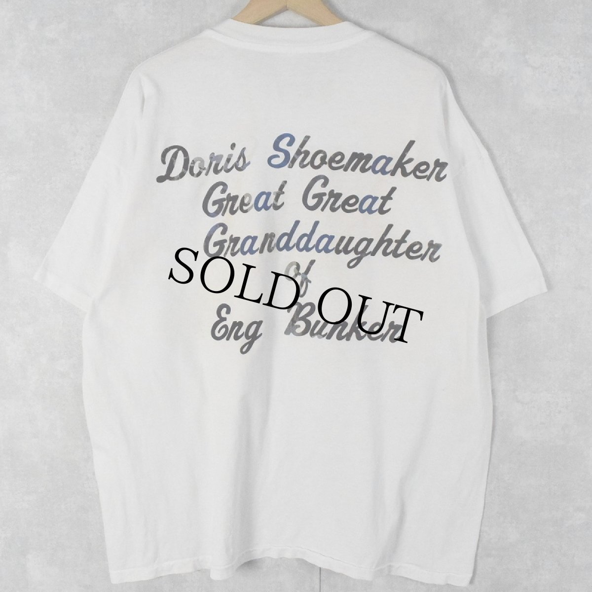 画像2: 90's USA製 Chang Bunker and Eng Bunker フロッキープリントTシャツ XXL (2)