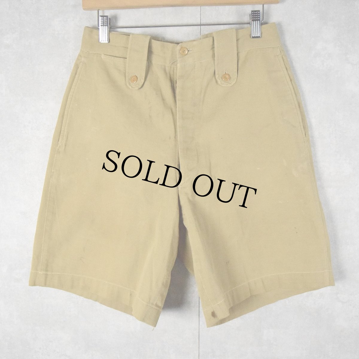 画像1: 40's WWII Canadian Army Tropical Cotton Shorts W29 (1)