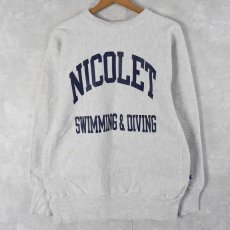 画像1: 90's Champion REVERSE WEAVE "NICOLET" プリントスウェット L (1)