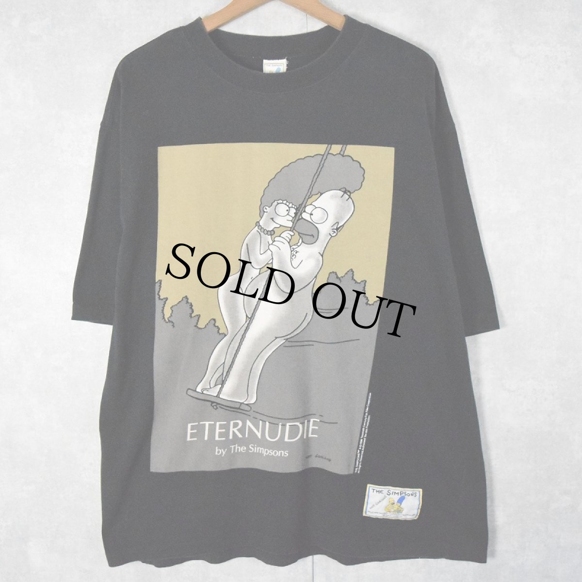 画像1: THE SIMPSONS "ETERNUDIE" キャラクターパロディプリントTシャツ L (1)